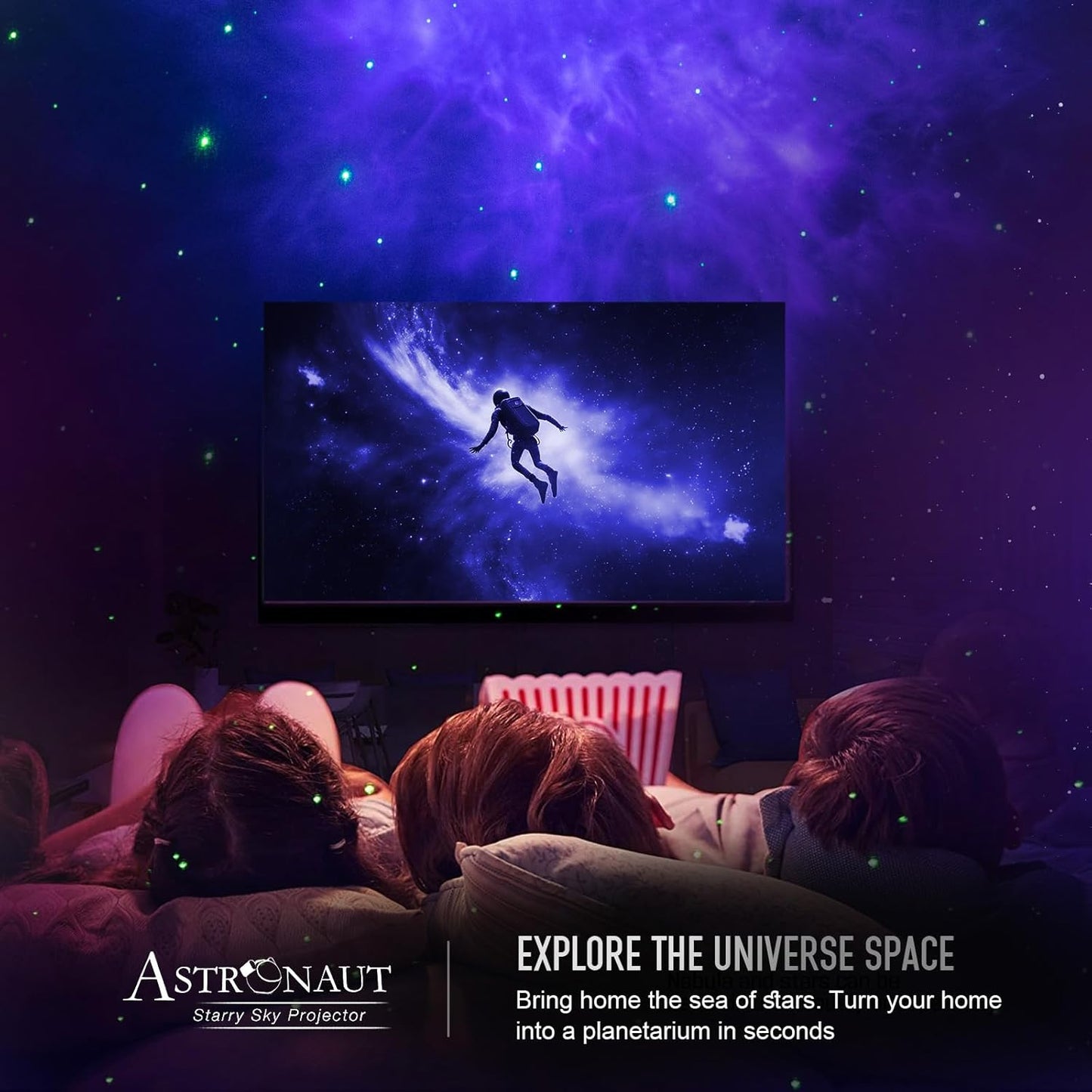 Astronaut Galaxy Projector Night Light - Star Projector Galaxy Light with Nebula Effects & Timer, Astronaut Space Starry Celling Lamp for Bedroom Kids Room, for Chrismas, Birthday, etc
