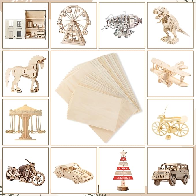 SiliFine 8x12+12x18 Inch 24 Pack Basswood Sheets
