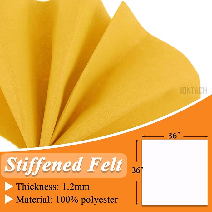 IONTACH 36" X 36" Stiff Felt Fabric 1.2mm Thick | Felt Sheet