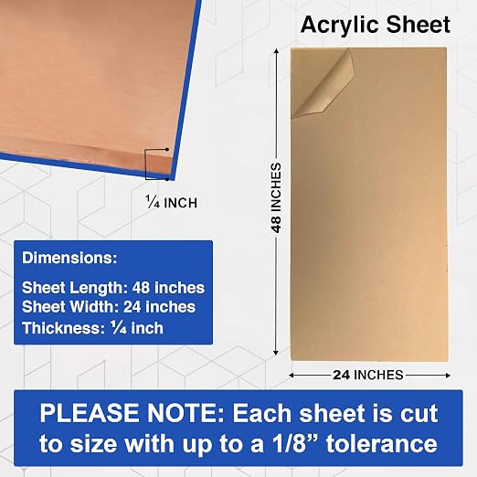 Duco Clear Cast Acrylic Sheets 1/4" Thick 24" x 48"