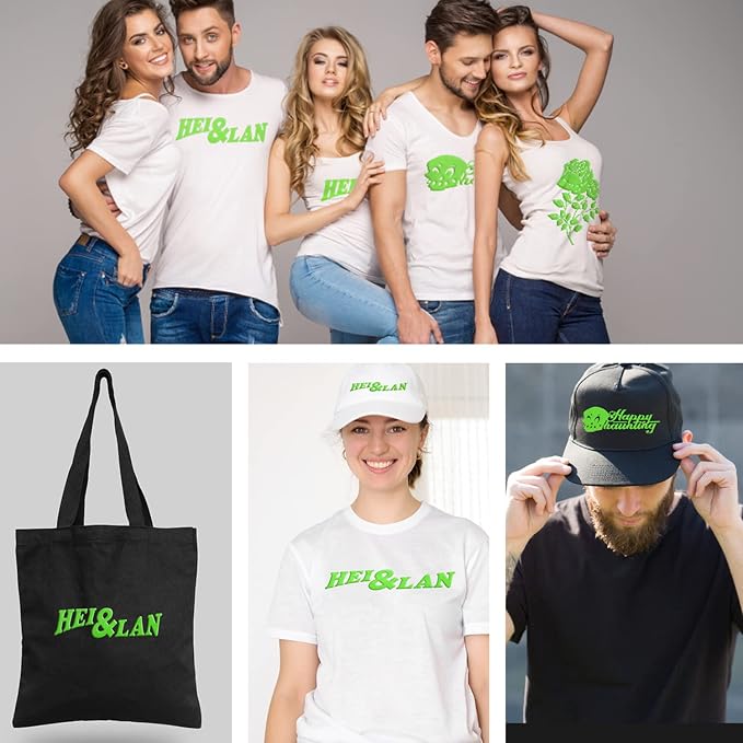 3D Puff Heat Transfer Vinyl, Neon Green, 3 Sheets 12inx10in | 3D Puffy Iron on