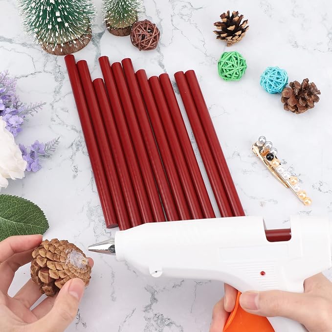 ENPOINT Wine Red Hot Glue Sticks Full Size, Wine Red Adhesive Glue Sticks