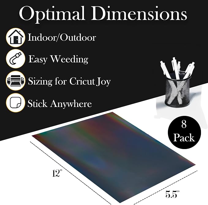Black Metallic Vinyl Holographic & Oil Slick Vinyl Permanent