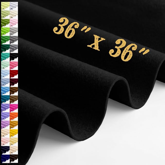 Large Felt Fabric Sheet 36 x 36 Inch, 1.6mm Thick | Soft nonwoven felt