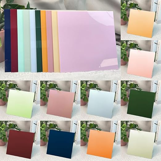 Acrylic Sheets 10 Pcs 8x8 200x200mm Pastel Plexiglass Sheets 1/8 inch Thick