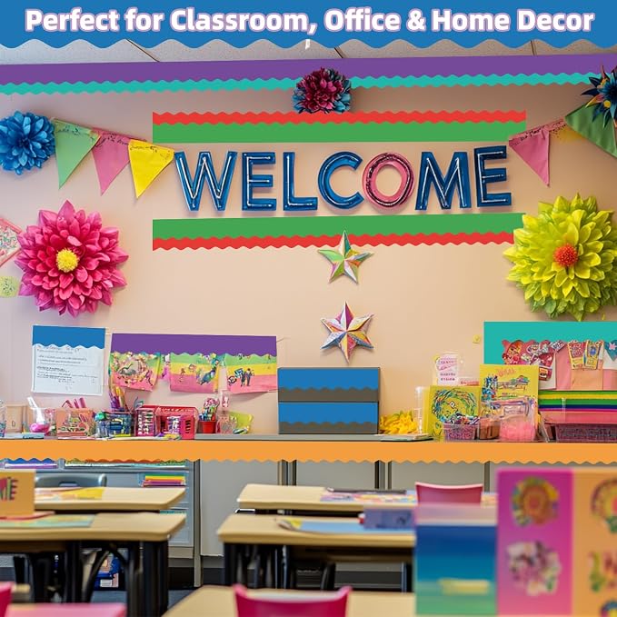 6 Rolls 196.8 Ft Bulletin Board Borders