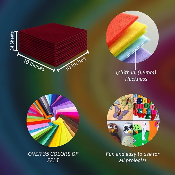 FabricLA Acrylic Felt Sheets for Crafts
