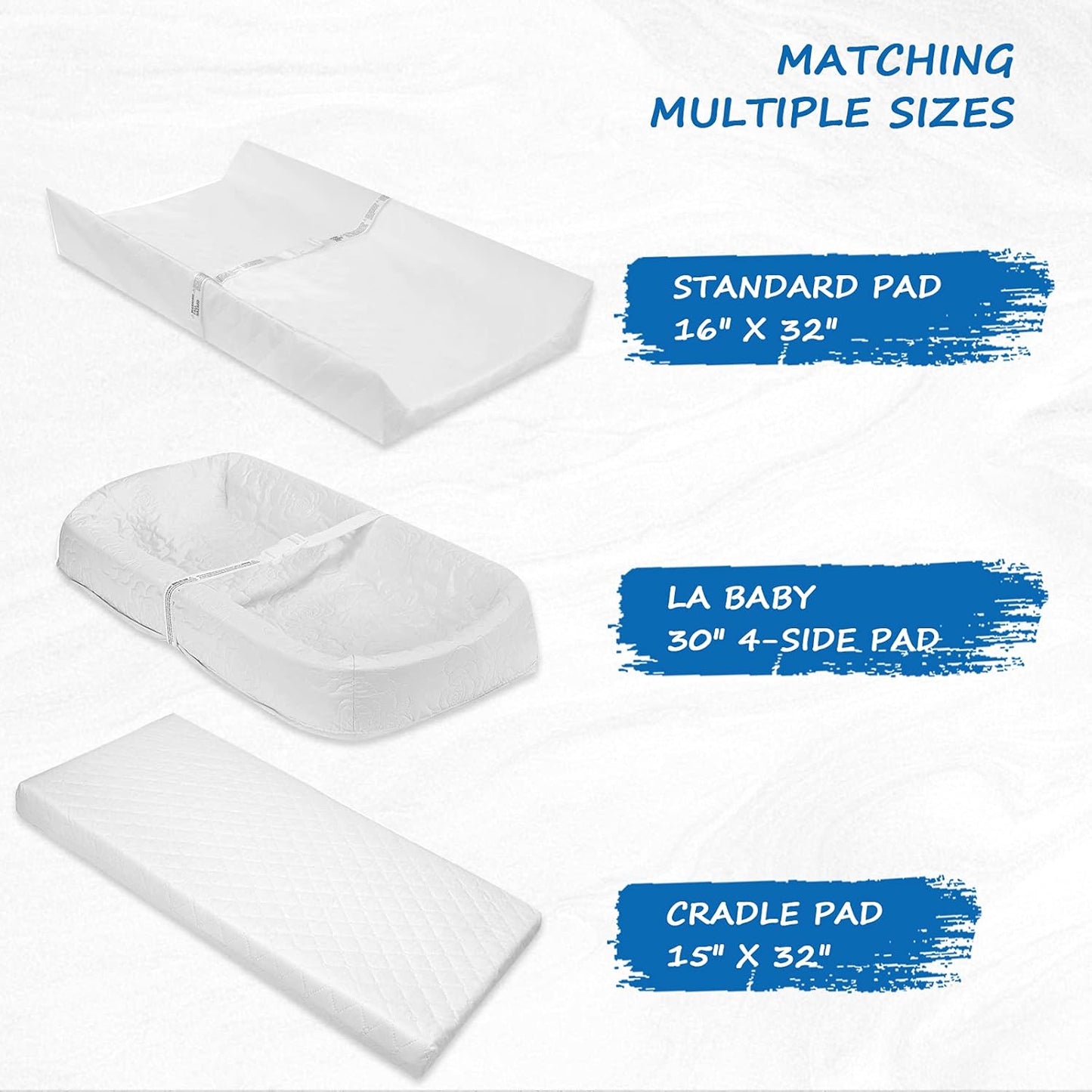 Organic Cotton Changing Pad Cover, Diaper Changing Table Pad Covers 2 Pack, Jersey Knit Super Soft & Stretchy Cradle Sheets for Baby Boys Girls, 32" x 16" x 4", White