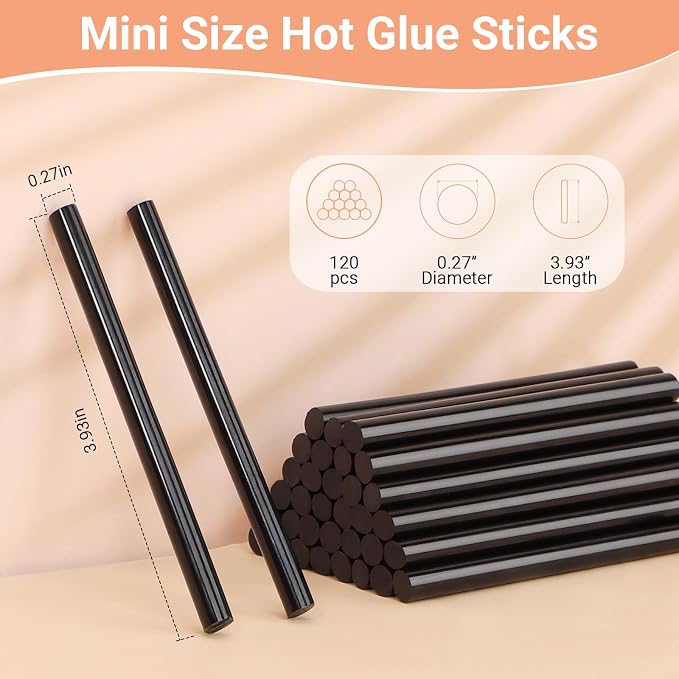 Gartful 120pcs Hot Glue Gun Wax Sticks, Hot Glue Mini Sticks 0.28" x 3.9"
