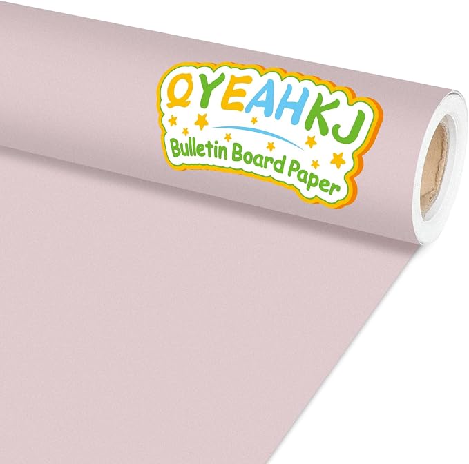 Qyeahkj Mauve Bulletin Board Paper Roll Lavender Pink Bulletin Board Background