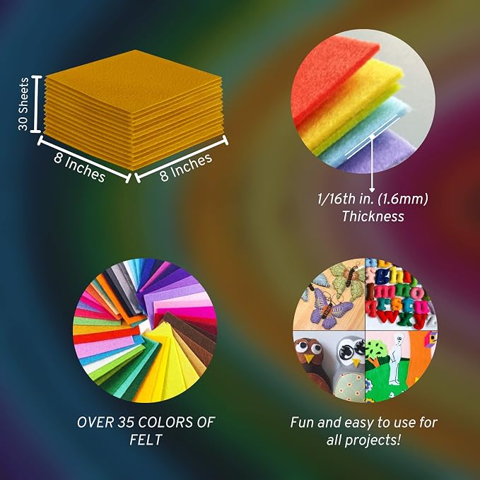 FabricLA Acrylic Felt Sheets for Crafts