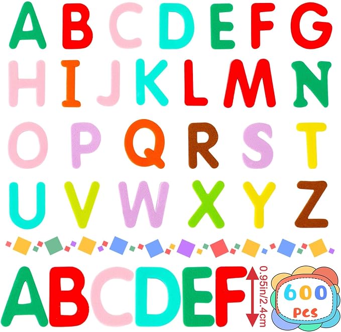 600Pcs Foam Letters Stickers Self Adhesive A-Z Alphabet Stickers | Colorful