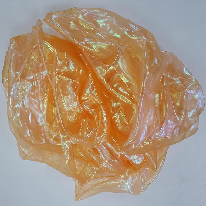 Orange Iridescent Organza Fabric