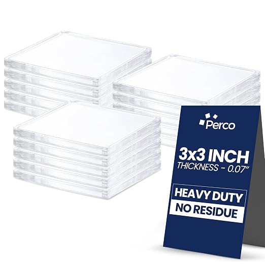 Perco Double Sided Tape Squares, 15 3"x3" Pre-Cut Mounting Squares – Heavy Duty