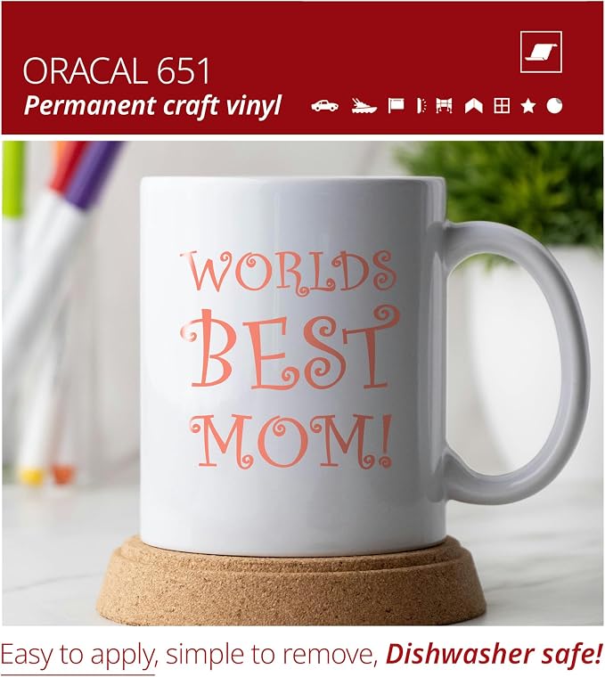 ORACAL 651 Gloss Coral Permanent Vinyl Tape Roll – Premium Adhesive Film