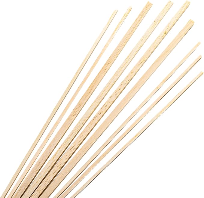Okllen 150 Pieces Balsa Wood Sticks, Square Unfinished Balsa Wood Sheets Set