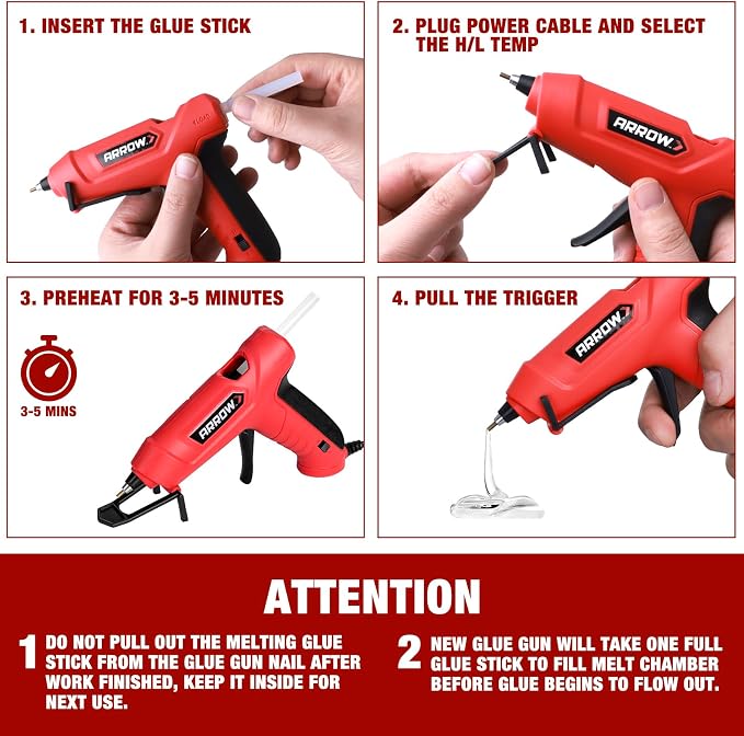 Arrow Mini Hot Glue Gun, Dual Temp Glue Gun Kit