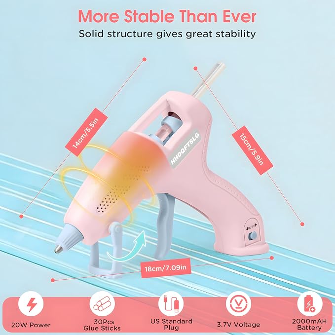 Cordless Hot Glue Gun, Fast Preheating