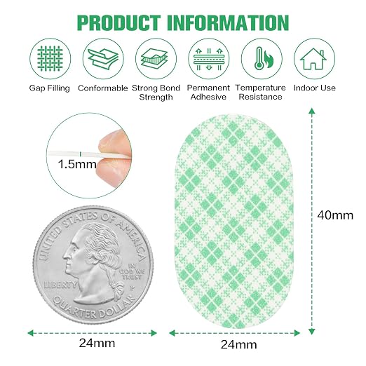 MINGXIN 100Pcs Double Sided Foam Tape Pads, Double Coated Pre-Cut Oval Mounting