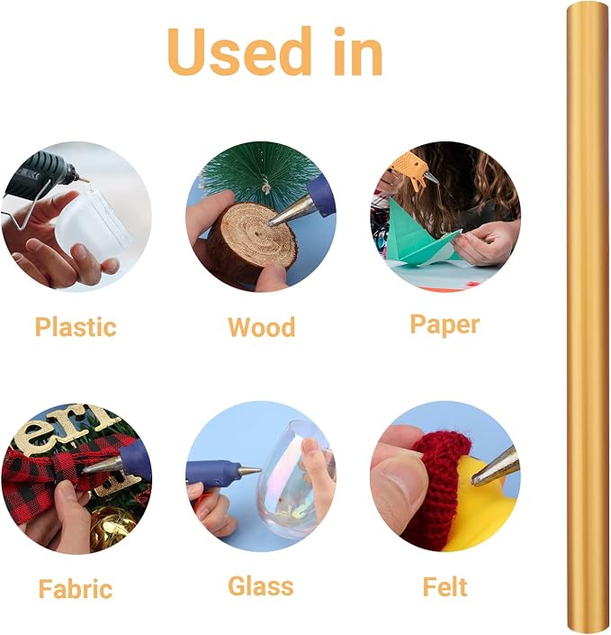 Metallic Gold Hot Glue Sticks, Mini Adhesive EVA Sticks