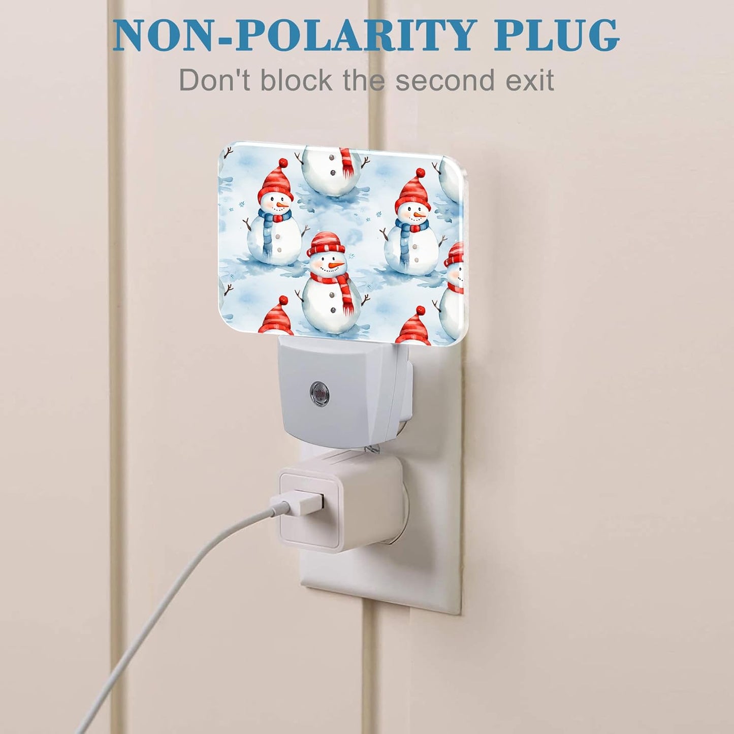 Christmas Cartoon Cute Snowman Night Light for Kids, Christmas Snowman LED Night Light Plug into Wall with Dusk to Dawn Sensor for Girls Boys Bedroom,Hallway,Kitchen,Bathroom,Stairs Decor