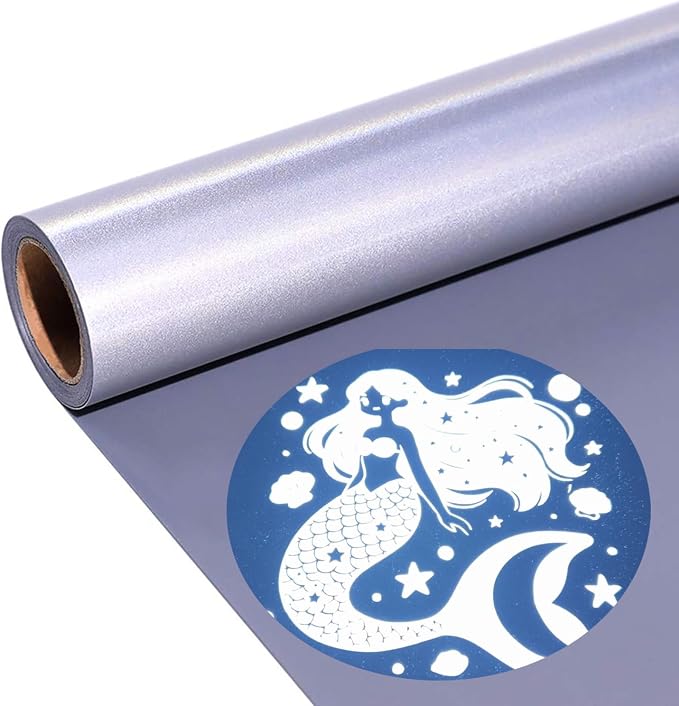 Reflective Vinyl Heat Transfer Vinyl Rolls Grey 12in x 6ft Reflective Iron on