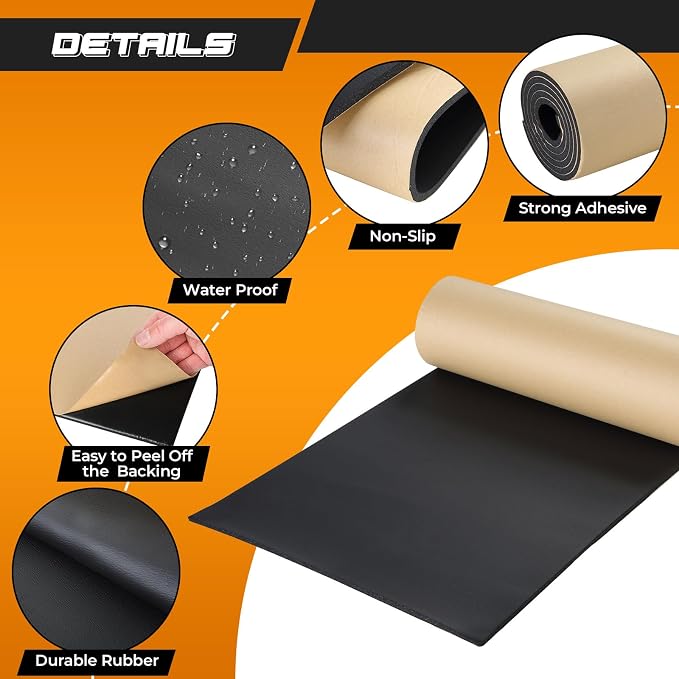 NATGAI Sponge Neoprene with Adhesive Foam Rubber Sheet 1/4” Thick X 12” Wide X