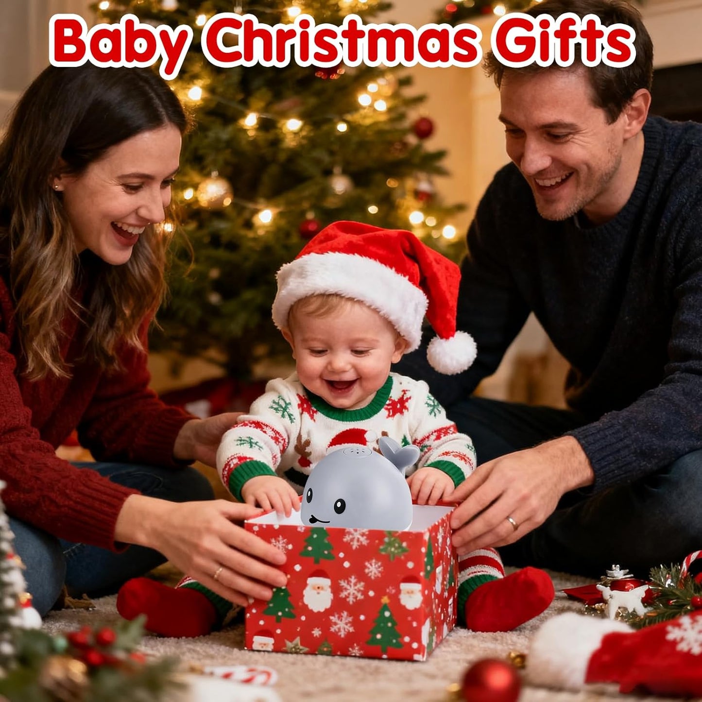 Baby Girl Bath Toys, Christmas Stocking Stuffers 1 Year Old Girl Gift, Toddler Bath Toys for Kids Ages 1-3 Light Up Whale Bath Toy Sprinkler Infant Baby Toys 6-12-18 Month Bathtub Fountain Toy