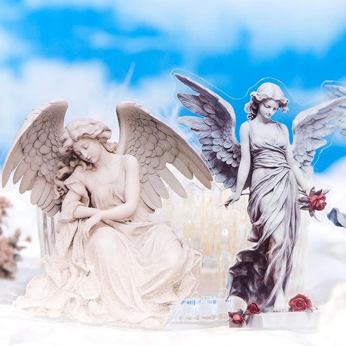 90Pcs Large Vintage Cherubs Angels Fairy Sculpture Art Scrapbook Sticker