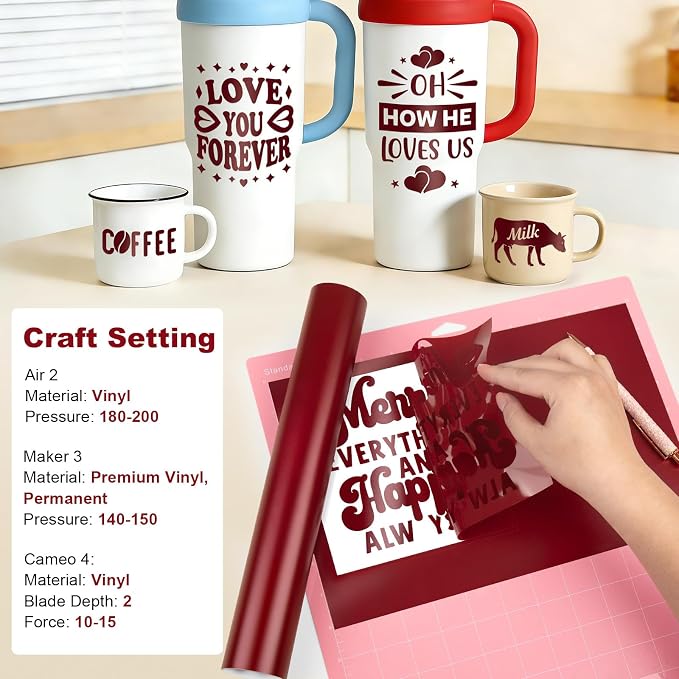 Gatichetta Maroon Vinyl Burgundy Self Adhesive Vinyl Craft Permanent Vinyl Roll