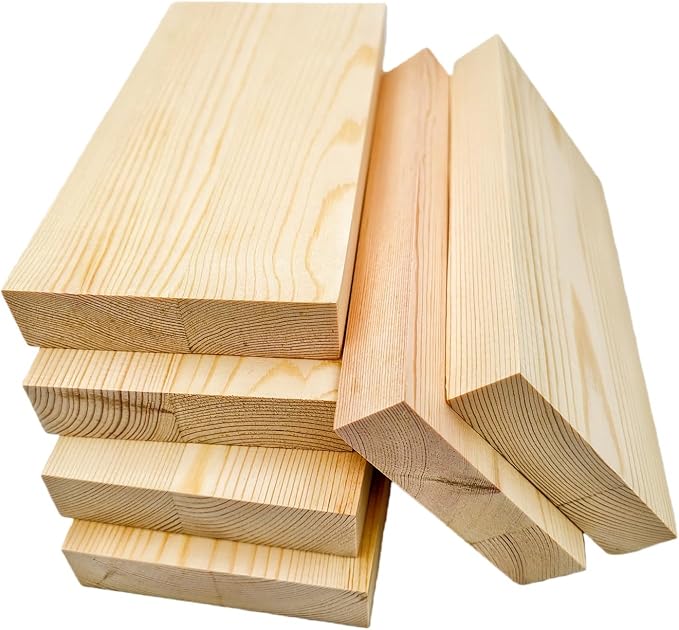 6PCS Rectangle Wood Boards Unfinished Wood Blocks