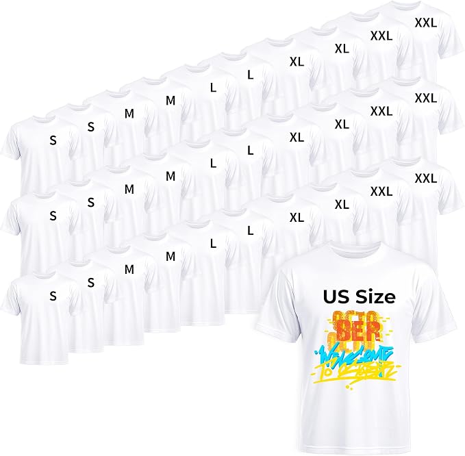 Joyclub White T Shirts Polyester Bulk Sublimation Blanks Wholesale Unisex Crew