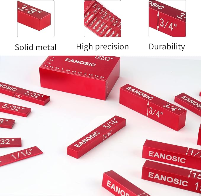 EANOSIC Setup Blocks Height Gauge Set, Bars Include Laser Engraved Size Markings