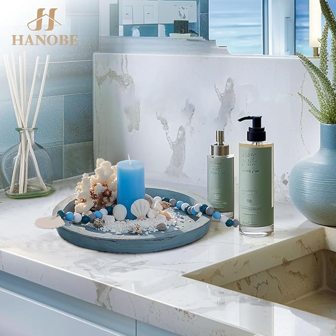 Hanobe Coastal Decorative Tray, Farmhouse Plate
