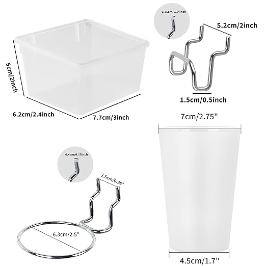 Kuhome 6 Sets Pegboard Bins and Cups