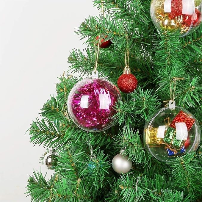 20 Clear Fillable Ornaments Balls- 60mm/2.36" Transparent Plastic Thickened