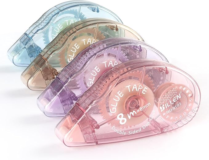 Tamaki 4 Pack Scrapbook Tape, Double Sided Tape Roller, Photo Tape | Double