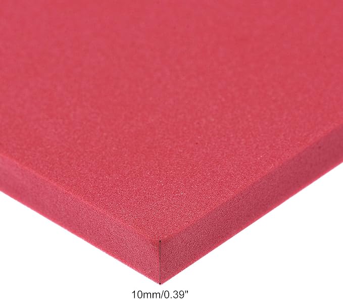 uxcell Red EVA Foam Sheets 10 x 10 Inch 10mm Thickness