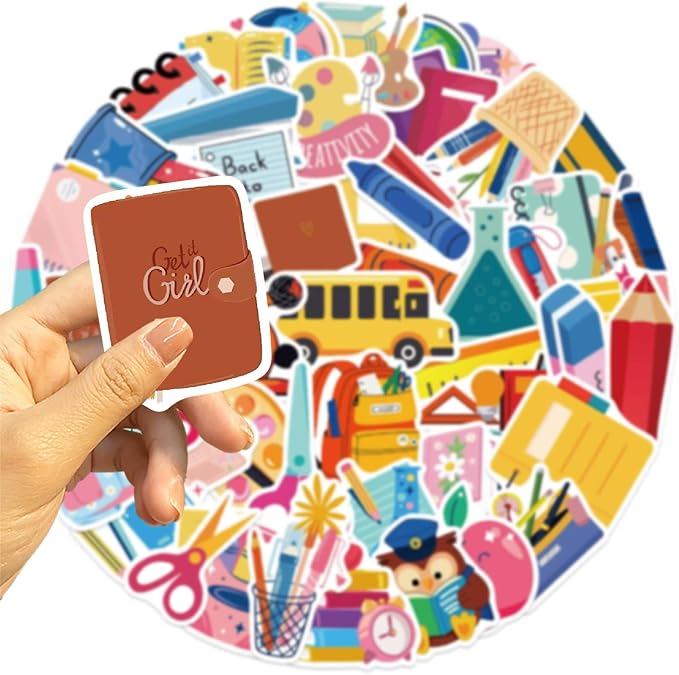 Back to School Stickers 50 pcs School Stickers Students Teacher Science