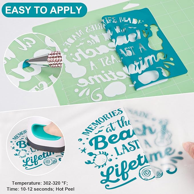 VINYL FROG Teal Heat Transfer Vinyl Roll 12" x12ft Matte HTV Vinyl | Aqua Iron