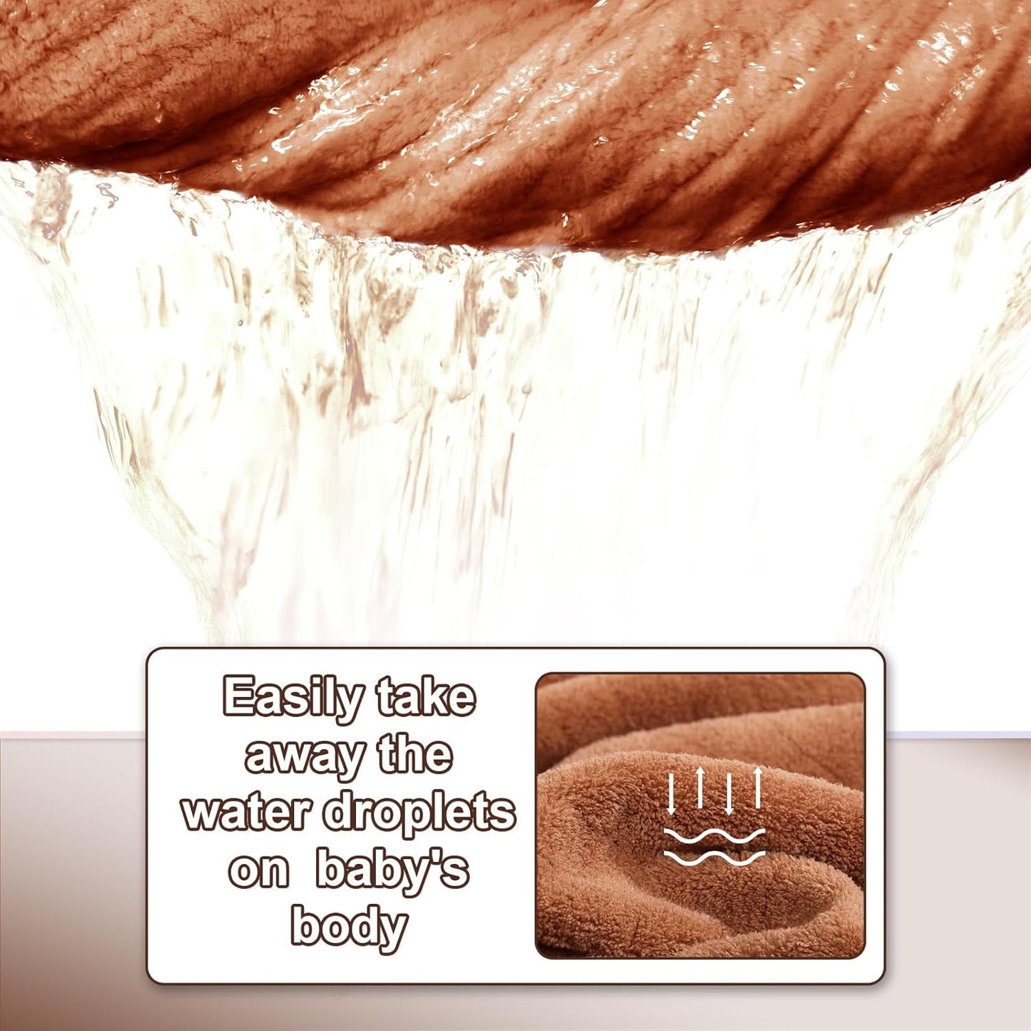 Toddler Hooded Bath Towel Age 1-5,2-Pack Thick Absorbent Bath Towel Boys & Girls, 50"x32"Large Size Ultra Soft with Hood Panda Puppy,Baby Bath Essential for Infant and Children, Brown & White