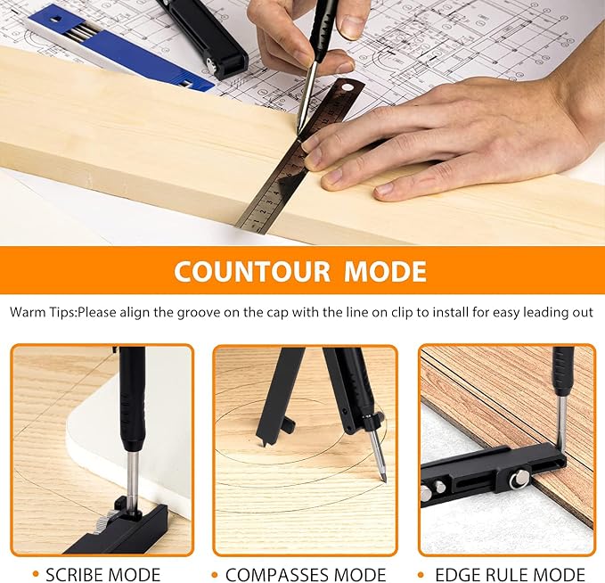 Saker Multi-function Scribing Tool- Construction Pencil- Aluminum Alloy Scribe