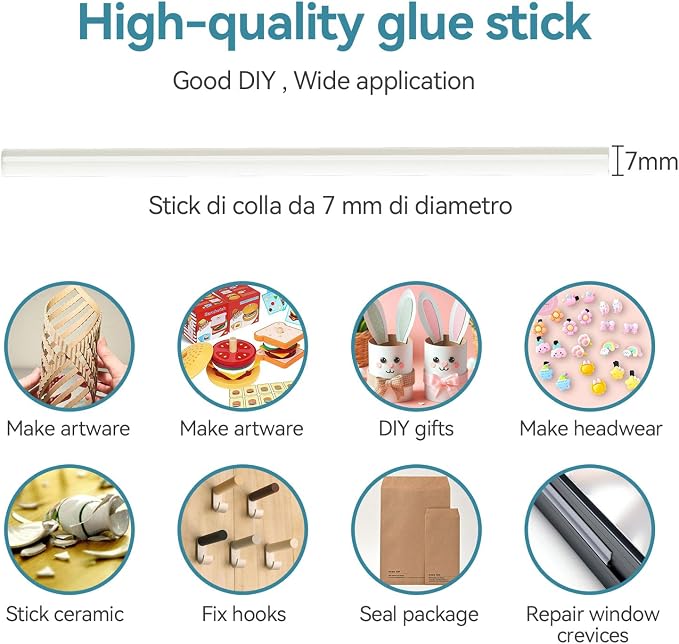 Cordless Hot Glue Gun 20W, Quick Heat Glue Gun & 30-Stick Glue Stick Set
