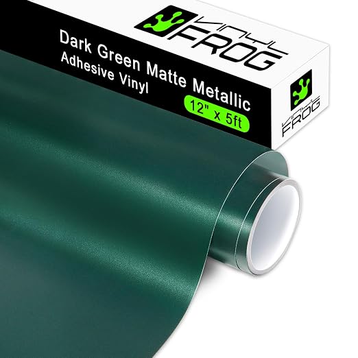 VINYL FROG Matte Metallic Dark Green Adhesive Vinyl, Car and Other Stickers