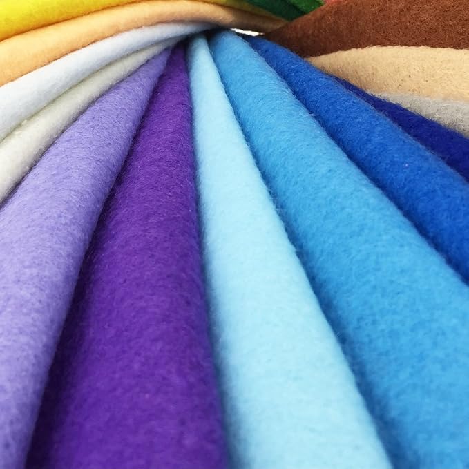 24pcs Thick 1.4mm Soft Felt Fabric Sheet Assorted Color Felt Pack DIY Craft