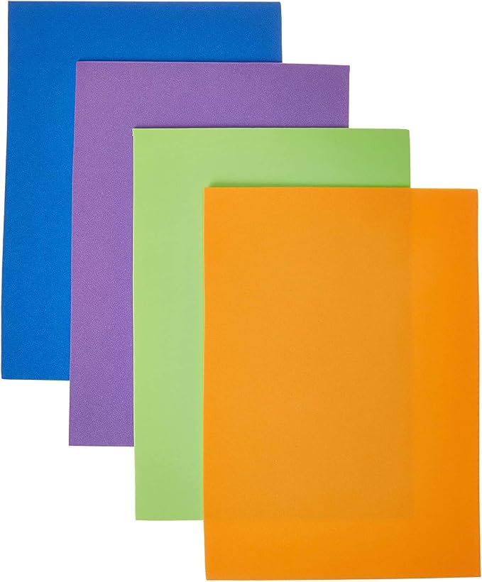 80 Pack EVA Foam Handicraft Sheets, 16 Colors, 6 x 9 Inches, 2mm Thick