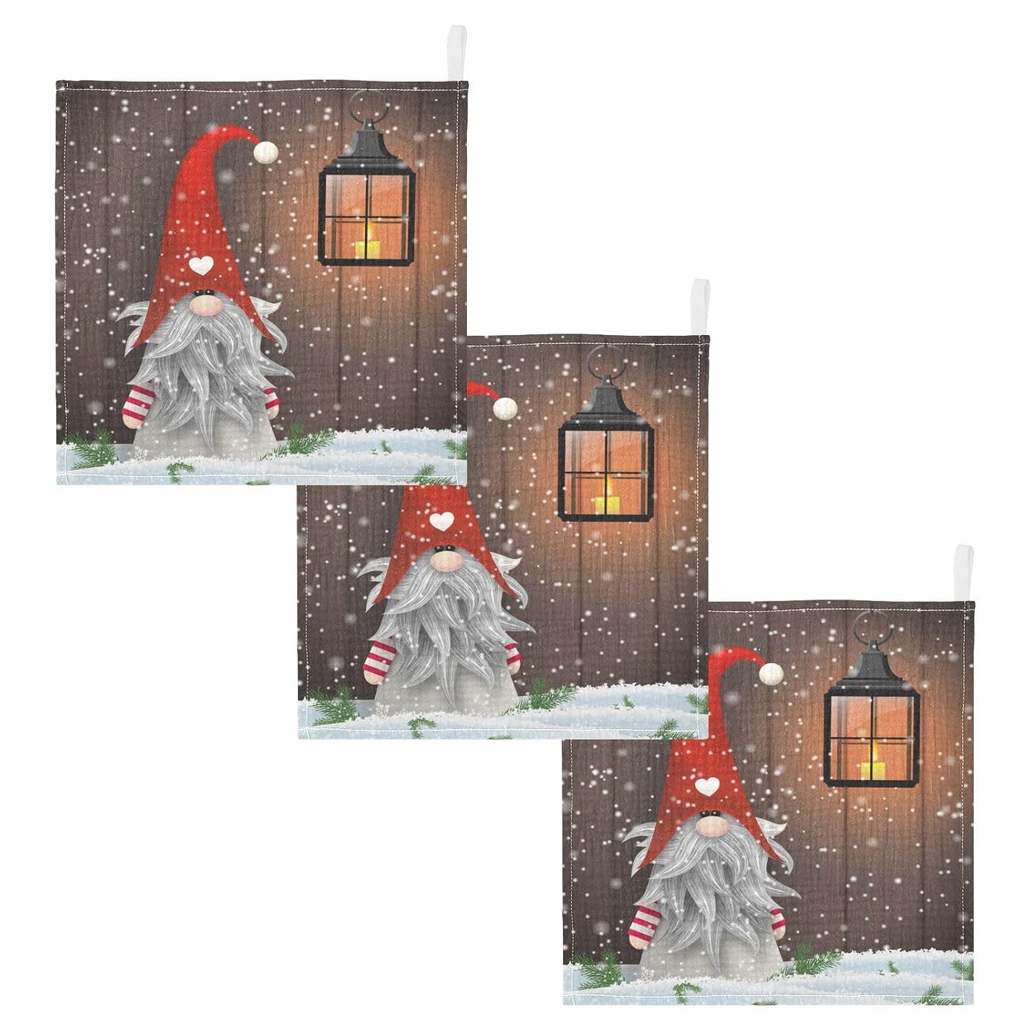 Folklore Elves Muslin Burp Cloths Baby Burp Cloths for Boys Girls Christmas Snowflake Baby Muslin Washcloths Baby Essentials for Newborn Soft Absorbent 12x12in,3 Pack