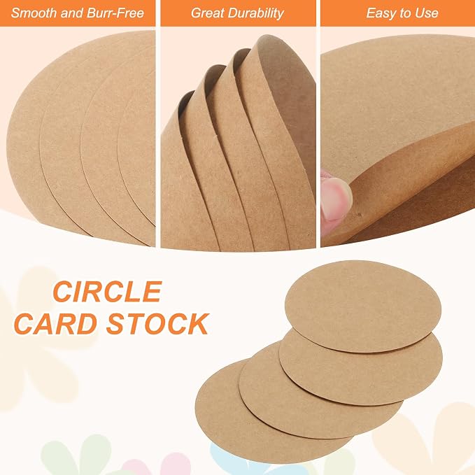 MECCANIXITY 24 Pcs Circle Card Stock, 3.9 Inch Round Cutouts Paper Thick