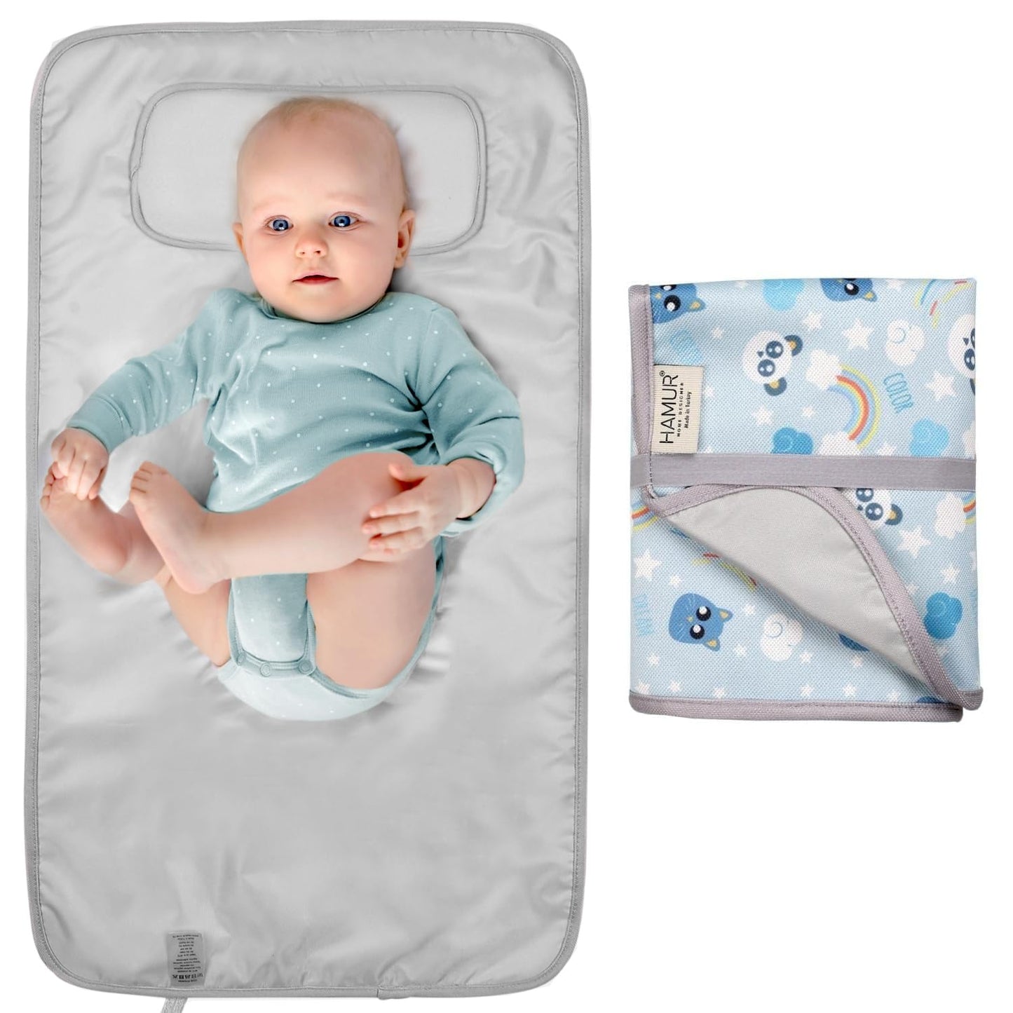 Hamur Home Portable Changing Pad – Waterproof, Washable & Easy Wipe Clean, Foldable Travel Baby Changing Mat for Diaper Bag, Compact & Lightweight, Must-Have for Newborns (Dream Pattern)