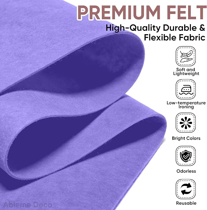 Soft Felt Fabric Sheet 18" x 36", 1.6mm Acrylic Craft Felt, Lavender | Soft